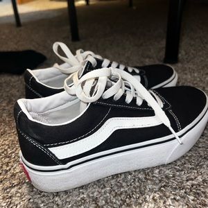 Platform Black White Vans